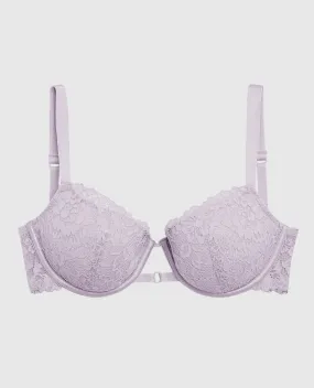 Lightly Lined Balconette Bra with Allover Lace