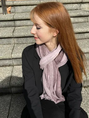 💗 Mauve lilac scarf Unisex -Striped