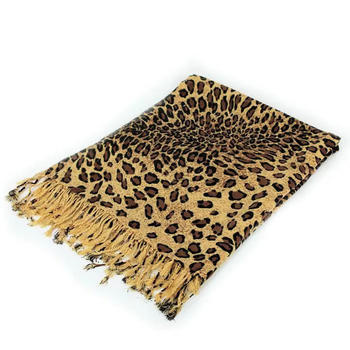 12-pack Leopard Print Pashmina Scarf Shawls LP