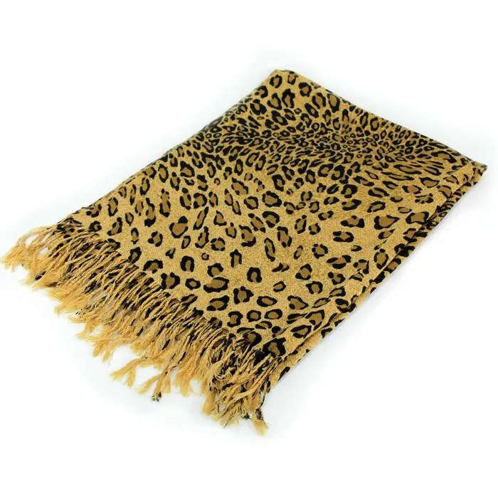 12-pack Leopard Print Pashmina Scarf Shawls LP