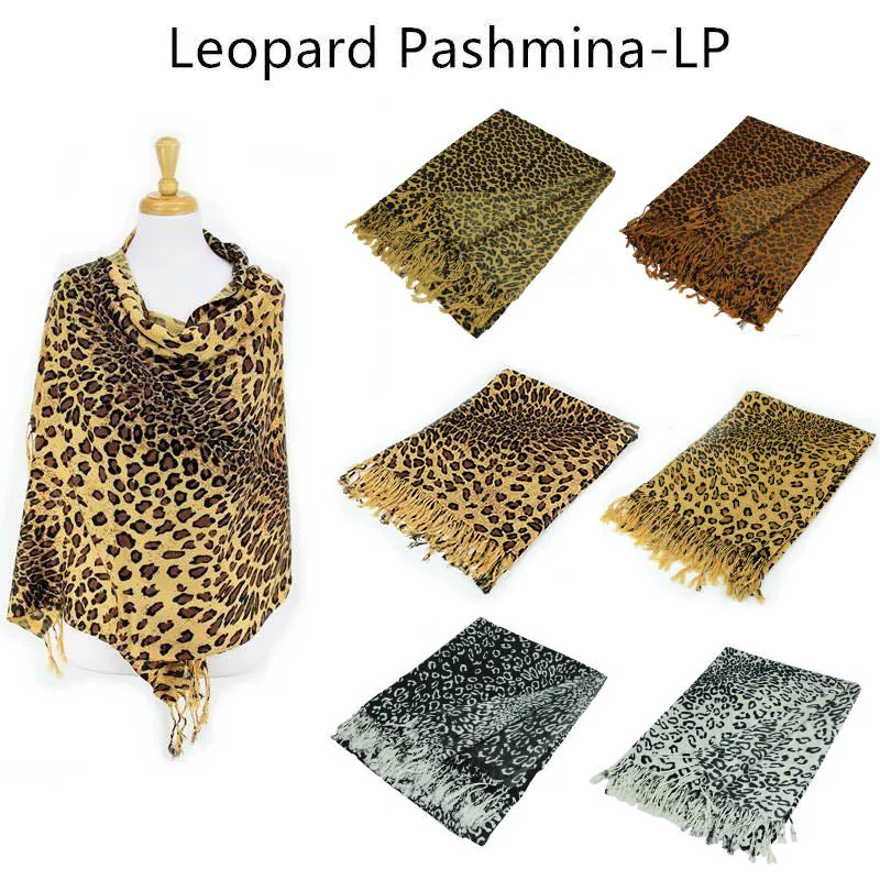 12-pack Leopard Print Pashmina Scarf Shawls LP