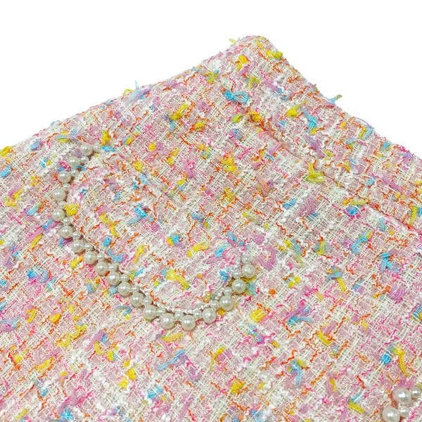 16318-B Multi-Color Tweed Skirt