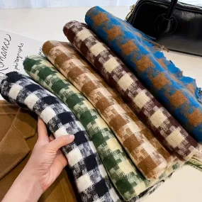 1pc Plaid Scarf For Men And Women, Students Autumn And Winter Gentle Long Scarf Couple Style Warm Neck Scarf