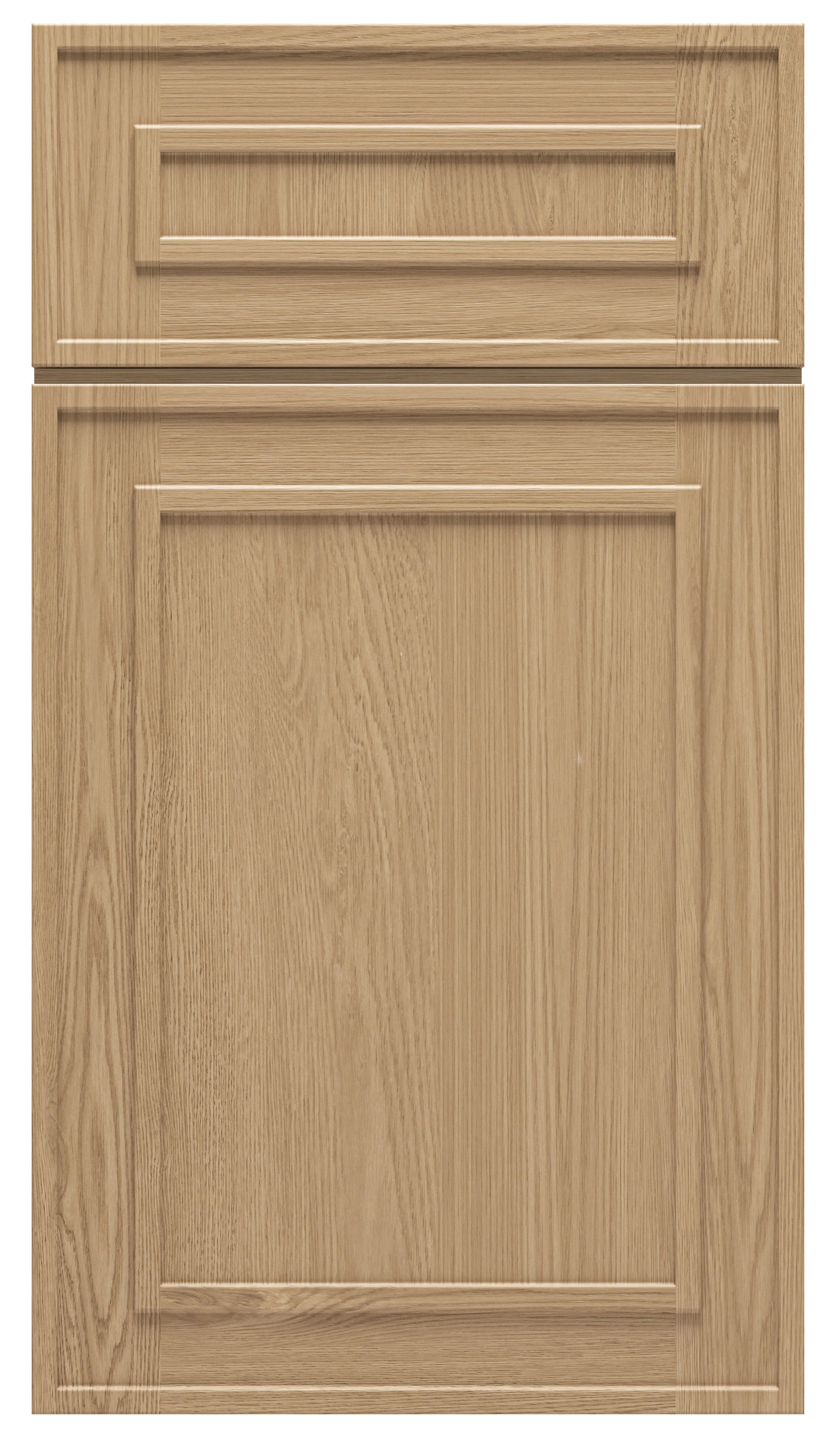 42" Tall Elegant Oak Craftsman Shaker 1-1/4" Overlay Wall Cabinet - Double Door 24", 27", 30", 33" & 36"