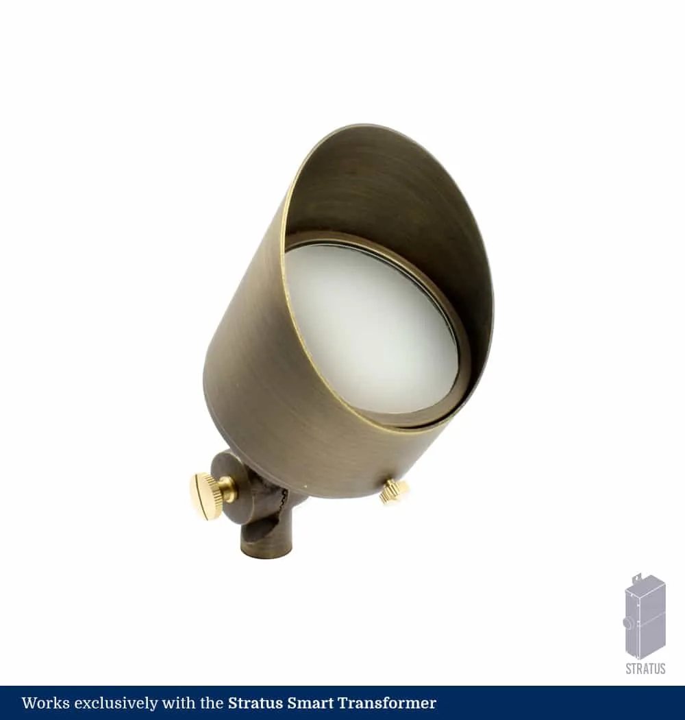 Adjustable White 3-Inch Brass LED Up Light | Wall Wash