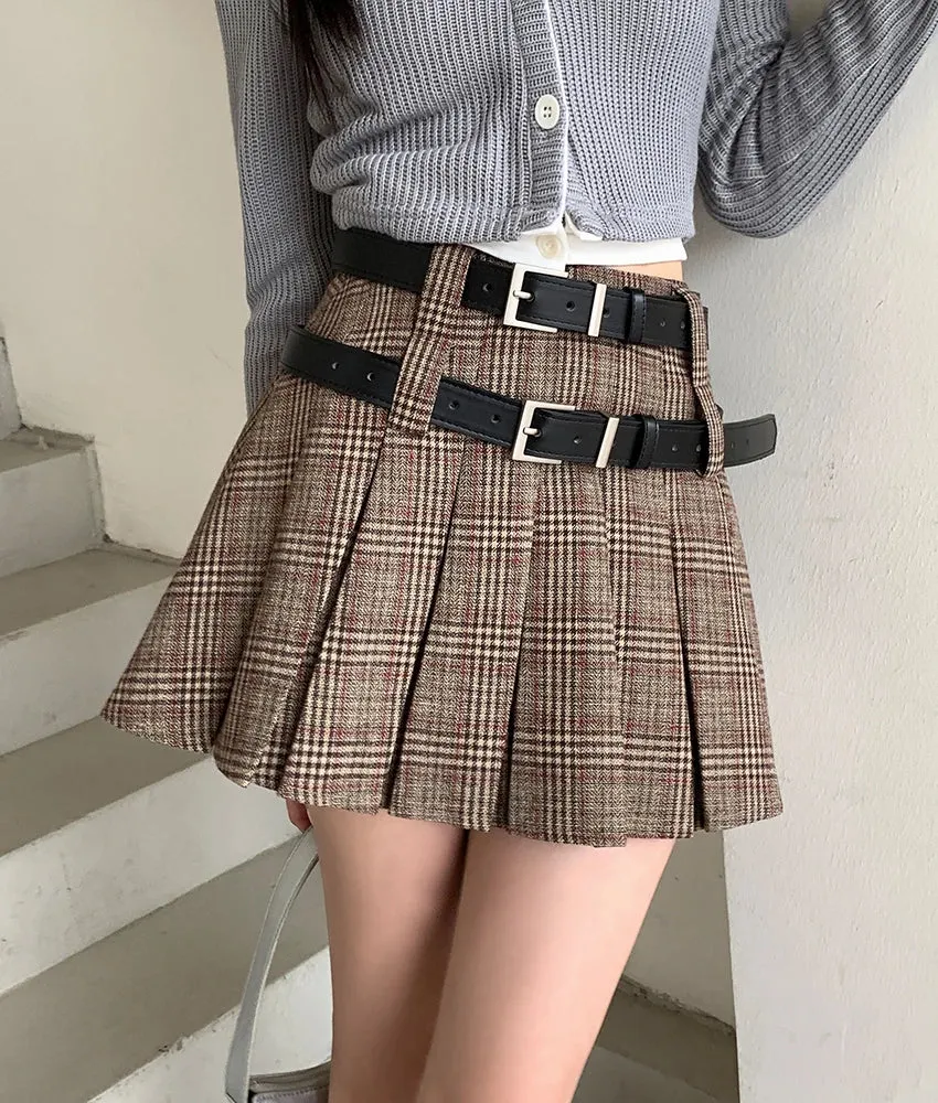 Advbridge  -  Women's Academy Style Checkered Pleated Short Skirt Summer and Autumn New Chic Young Girls High Waist A-line Mini Skirt