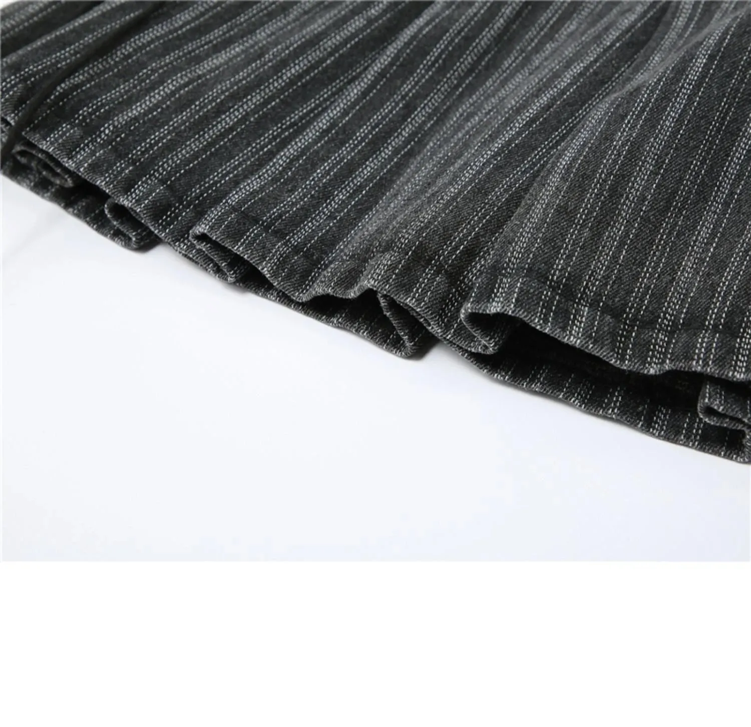 Aiertu Y2k Pleated Skirt Women Sexy High Waist Grey Stripe Bandage Mini Skirts Summer New A Line Skirt Vintage Harajuku Streetwar