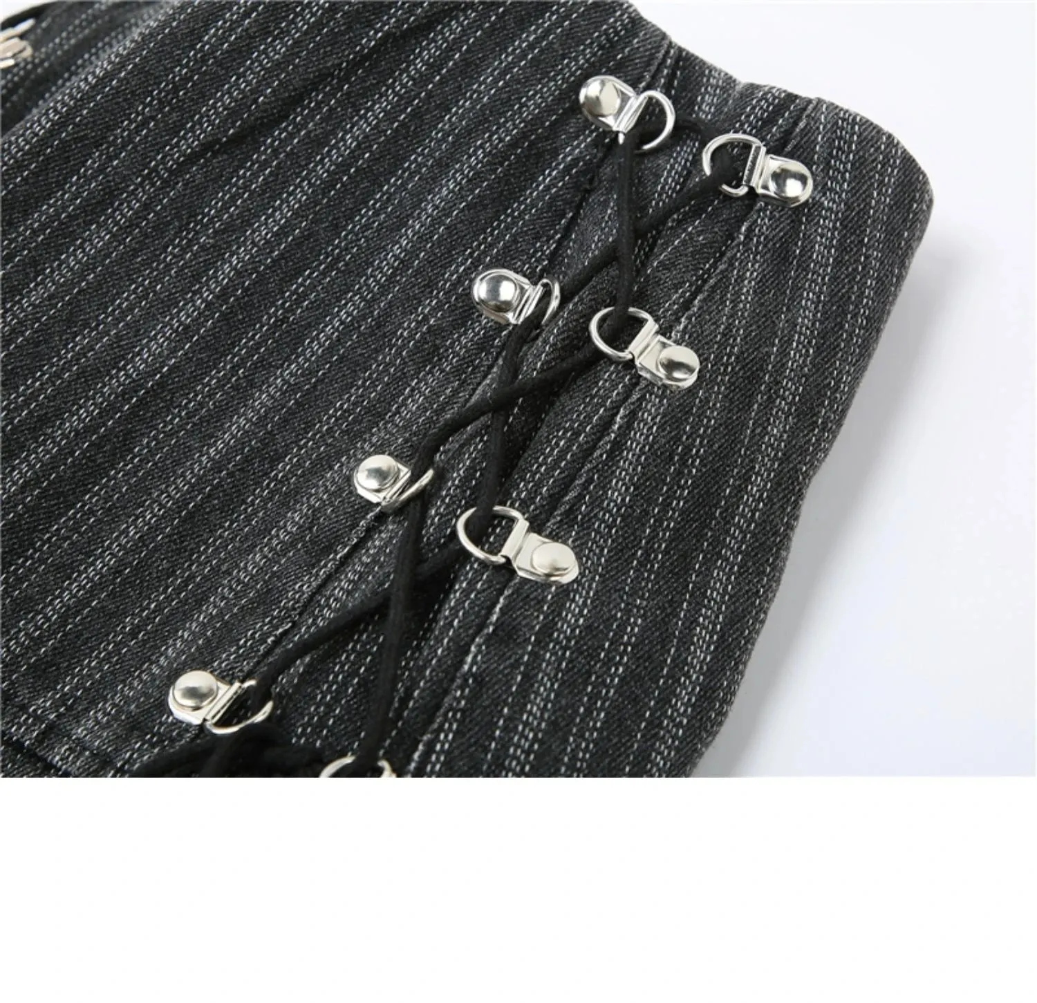 Aiertu Y2k Pleated Skirt Women Sexy High Waist Grey Stripe Bandage Mini Skirts Summer New A Line Skirt Vintage Harajuku Streetwar