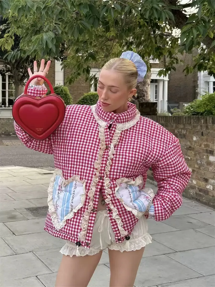 Amabel Gingham Heart Patch Jacket