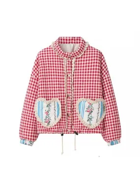 Amabel Gingham Heart Patch Jacket