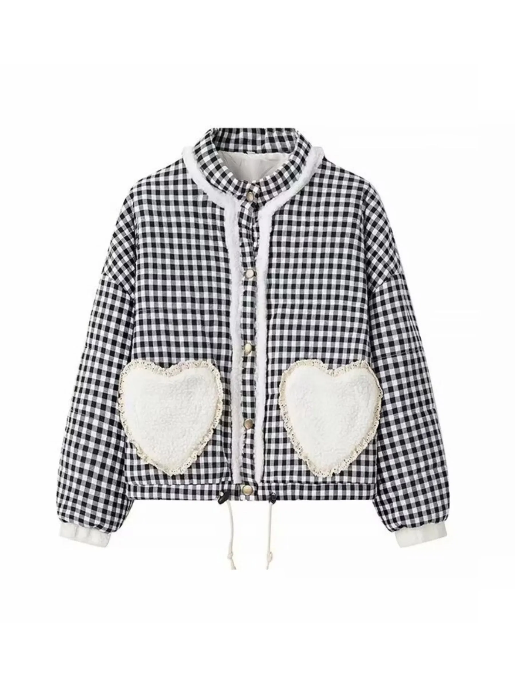 Amabel Gingham Heart Patch Jacket