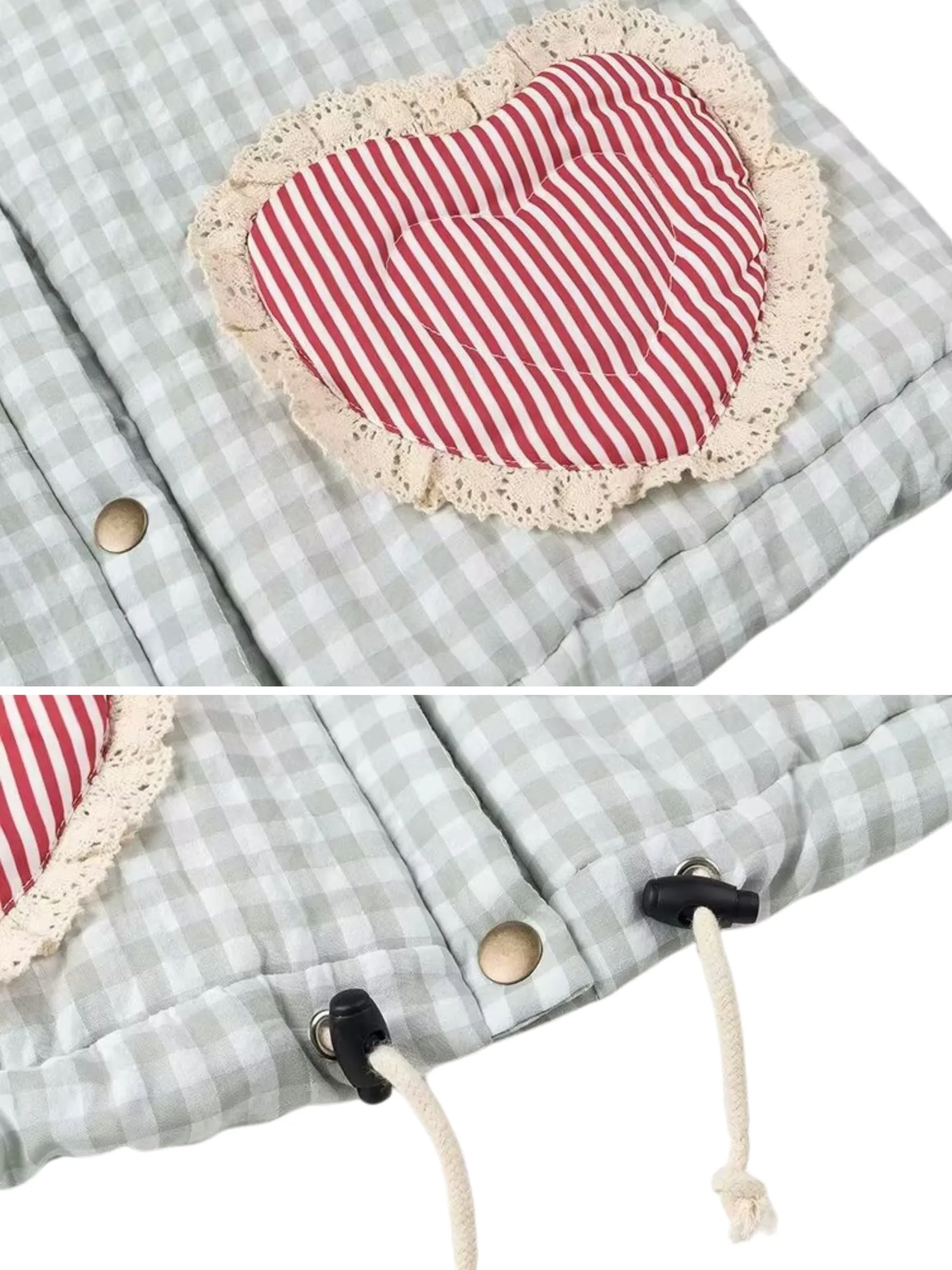 Amabel Gingham Heart Patch Jacket