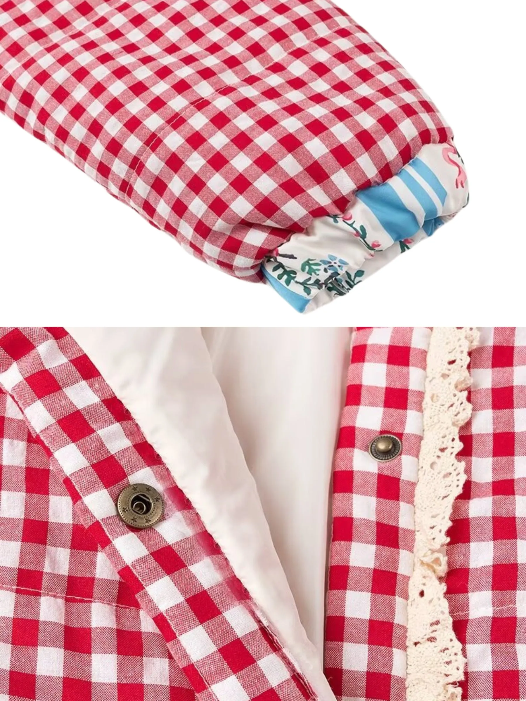 Amabel Gingham Heart Patch Jacket