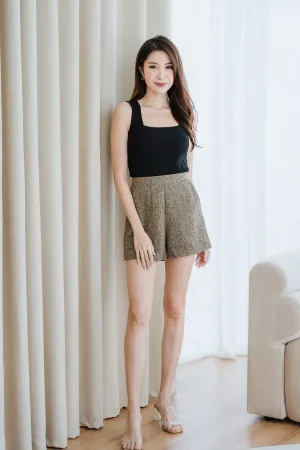 Analisse Tweed Highwaist Shorts - Brown