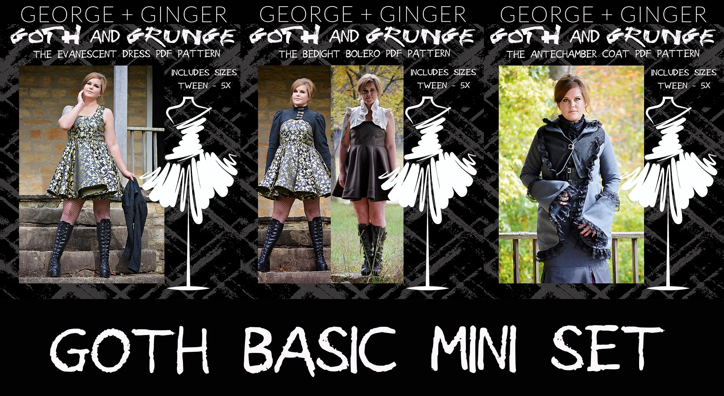 Basic Goth Mini Set PDF Sewing Pattern