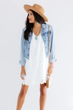 Belize It Or Not Eyelet Dress In White