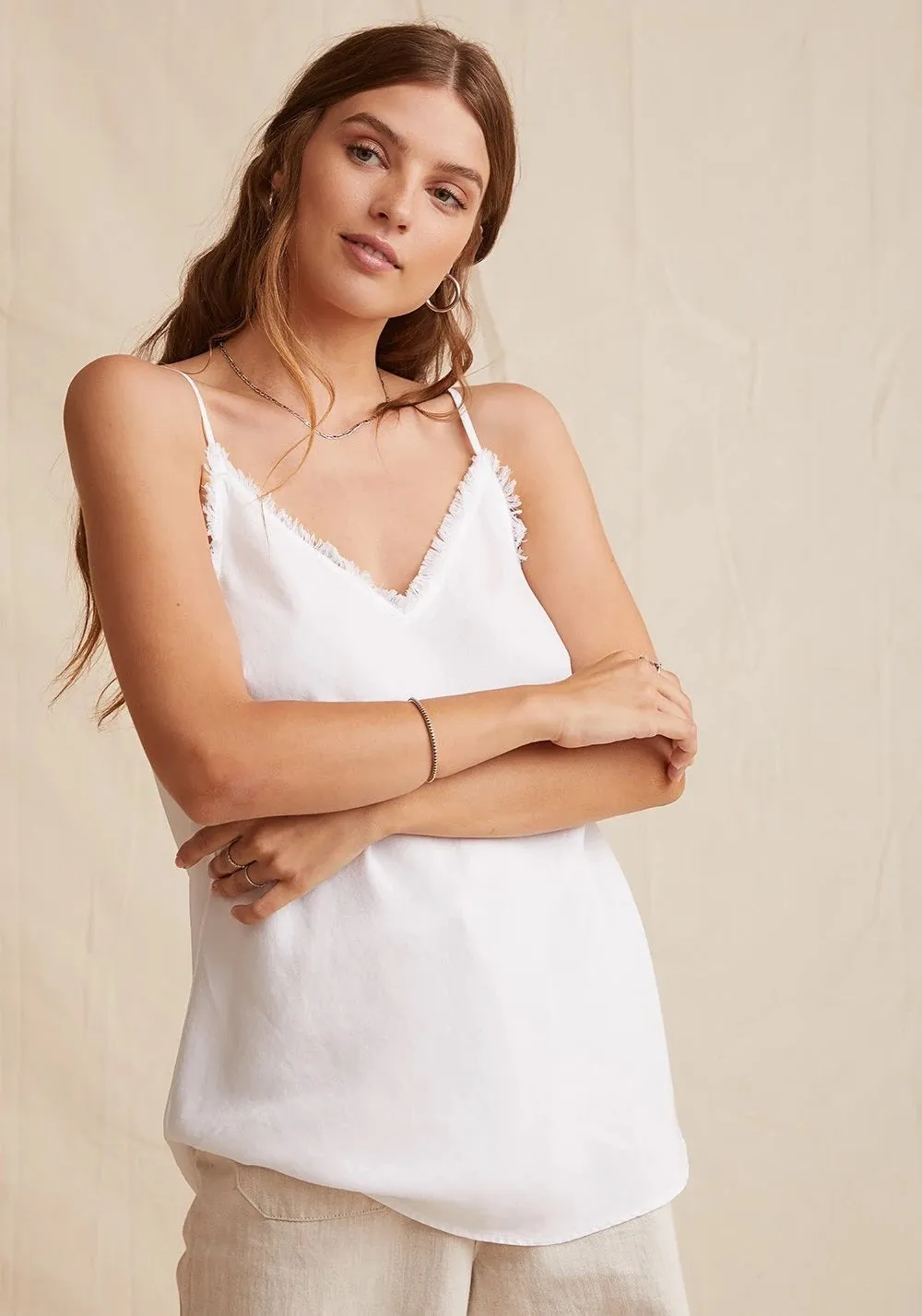 Bella Dahl - Frayed Edge Cami in White