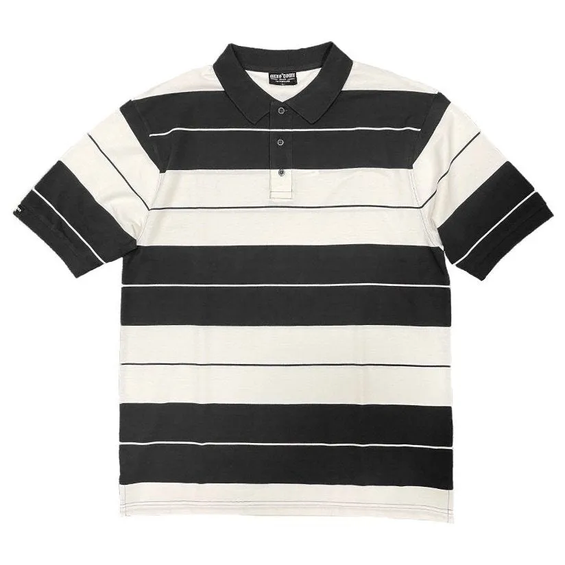 Black & White Old School Pique Polo Shirt