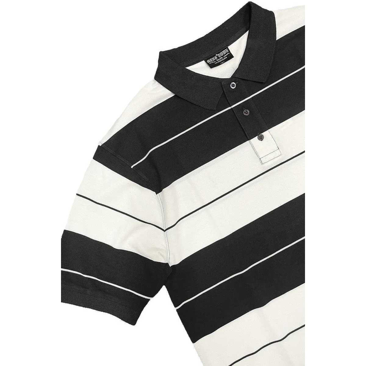 Black & White Old School Pique Polo Shirt