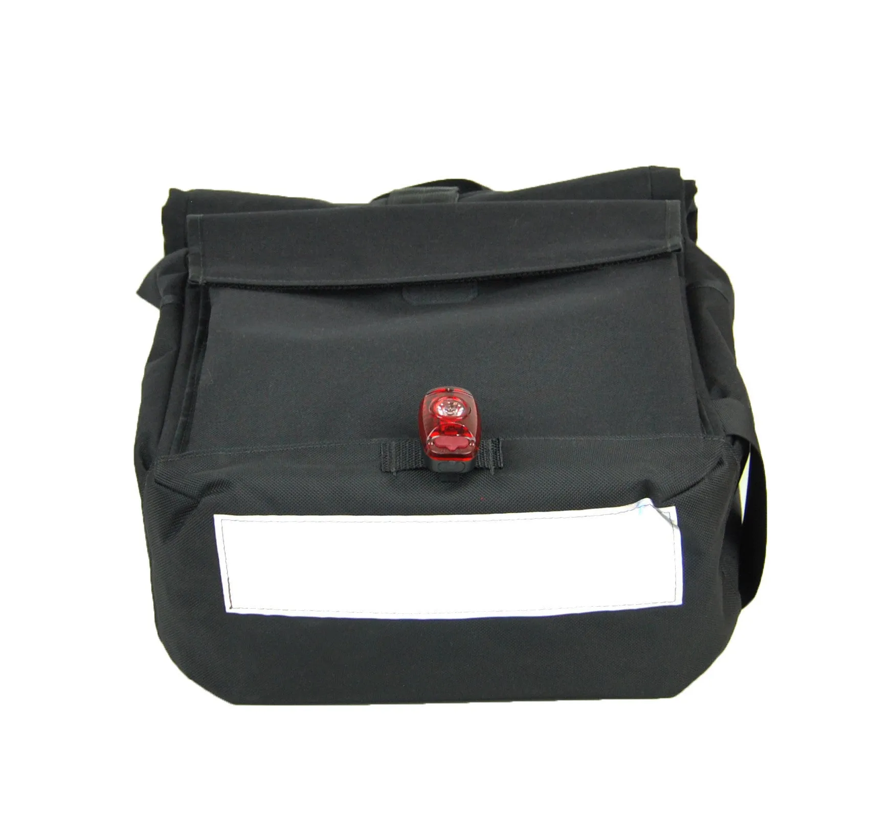 Black Roll Top Backpack With Silver Lining