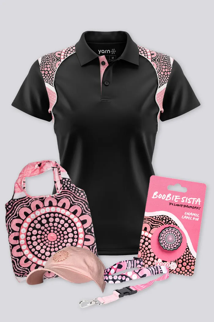 Boobie Sista Bamboo (Classic) Women's Fitted Polo Boxed Bundle