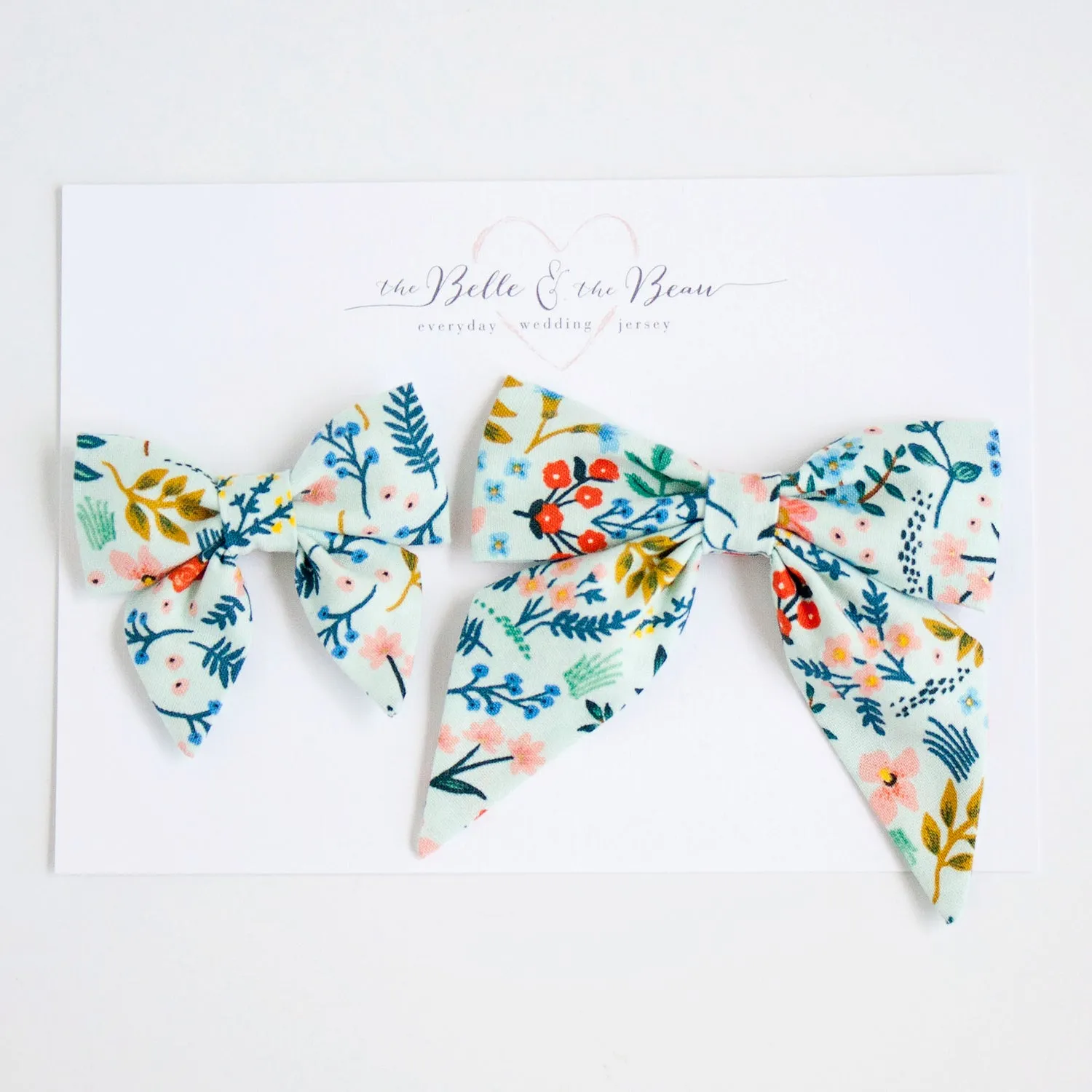 Boy's Bow Tie / Mint Metallic Floral