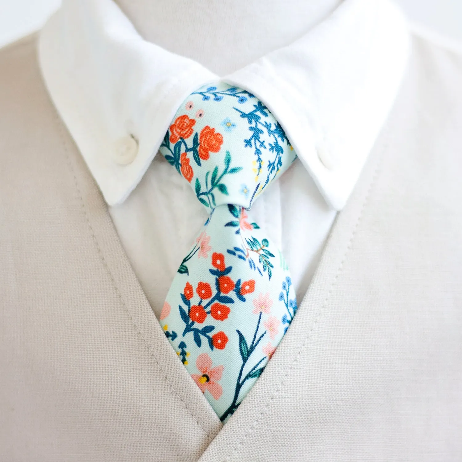 Boy's Bow Tie / Mint Metallic Floral