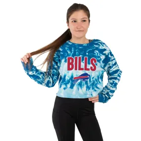 Buffalo Bills NFL Womens Tie-Dye Rush Cropped Sweater