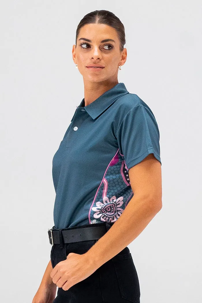 Bush Tucker Gathering UPF50  Bamboo Women's Fitted Polo Shirt