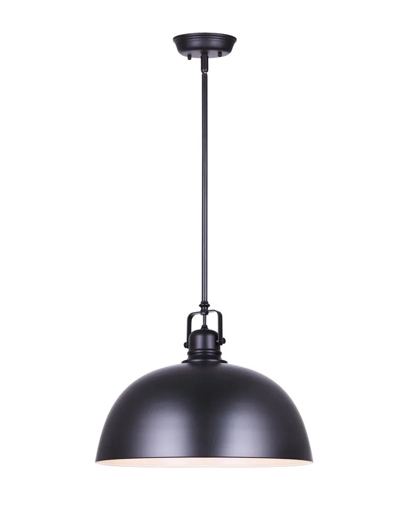 Canarm IPL222B01BK16 Polo 16 Inch Black Dome Pendant