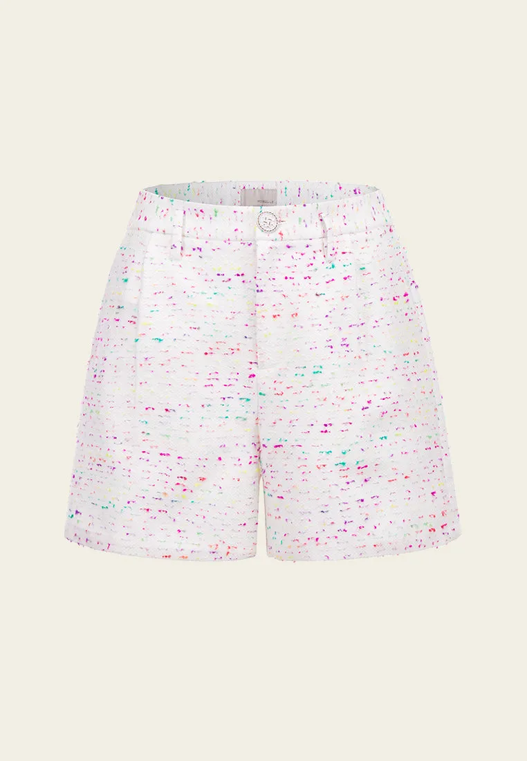 Candy White Tweed Shorts