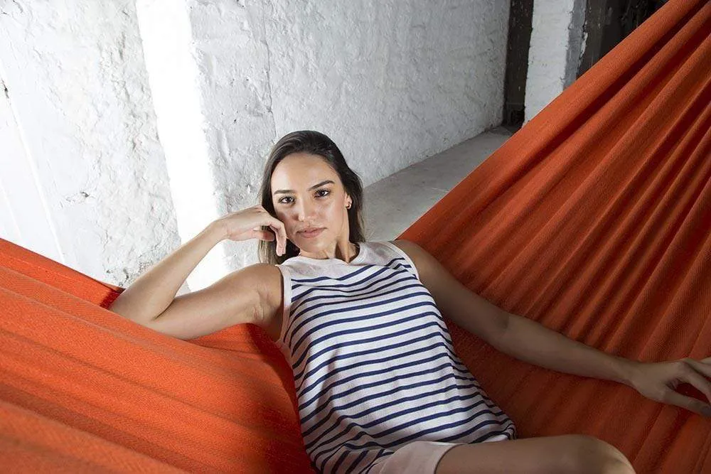 Colombian Double Hammock with Bamboo Stand