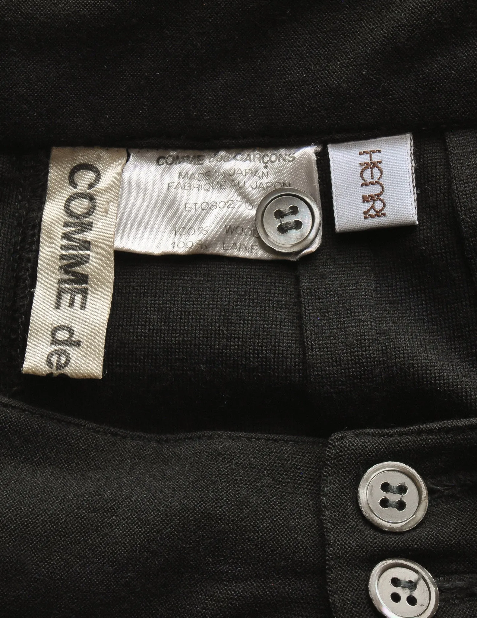 Comme des Garçons Vintage Black Wool Cropped Pants