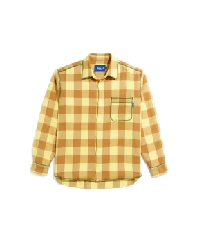 Contrast Stitch Flannel - Yellow / Brown