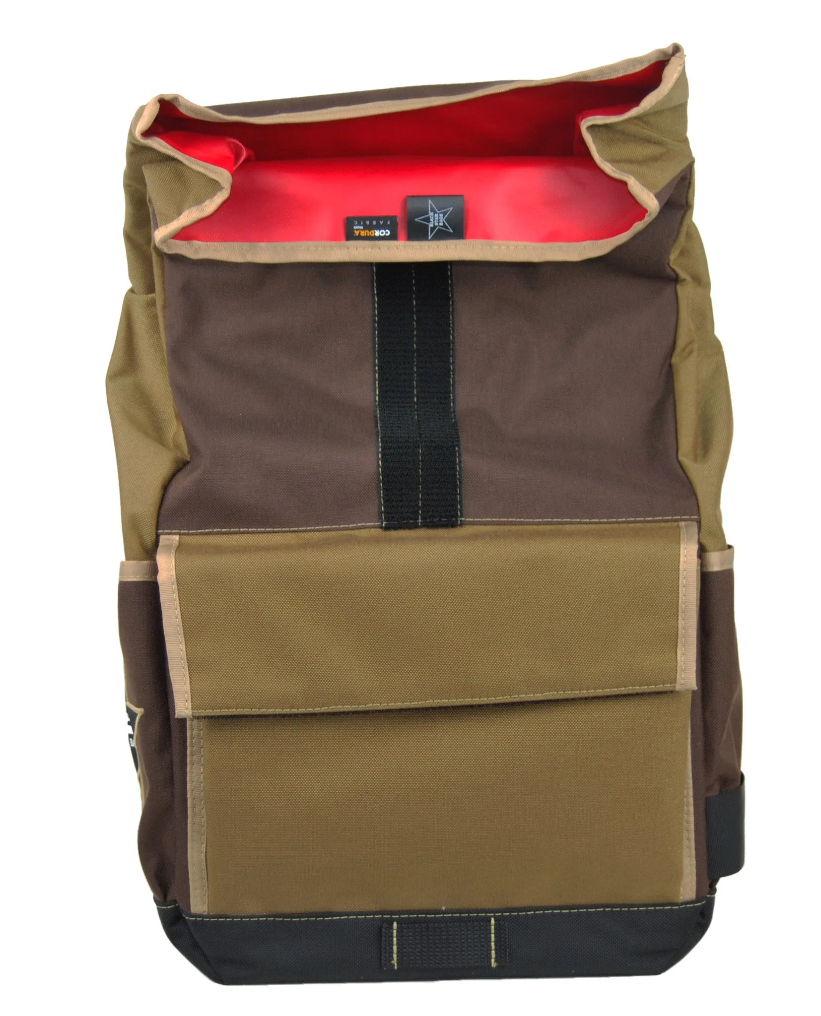 Coyote and Brown Roll Top Backpack