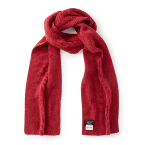 Crimson Ribbed Cashmere Scarf