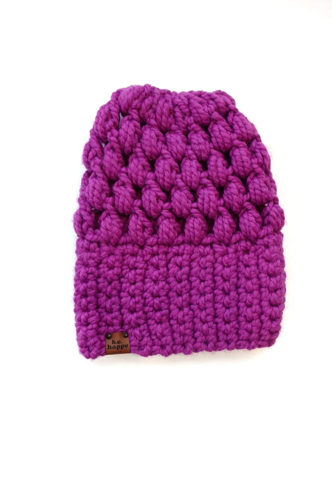 Crochet Puff Stitch Slouch Hat | Lollipop