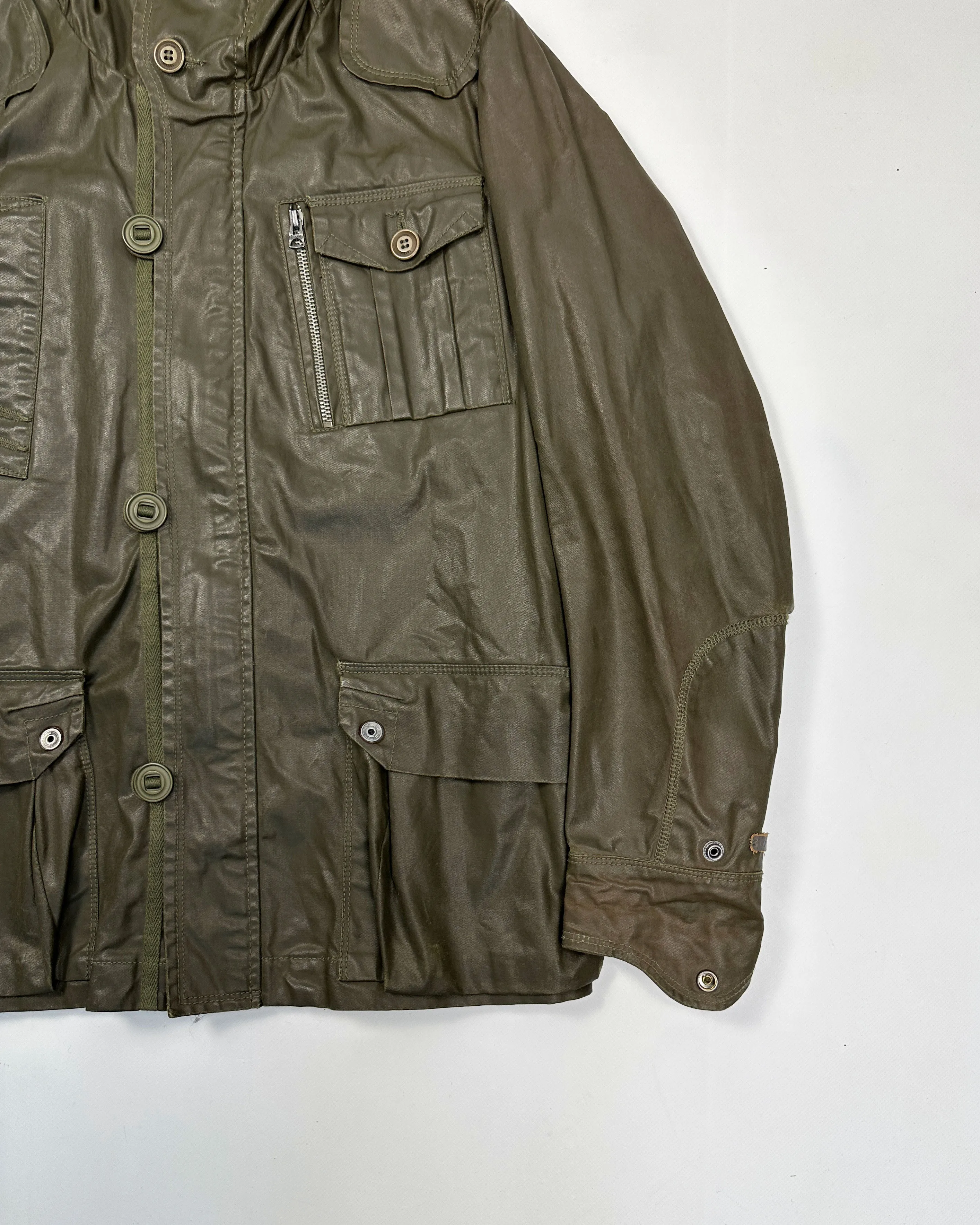 Diesel Waxed Military Green Jacket 1990's