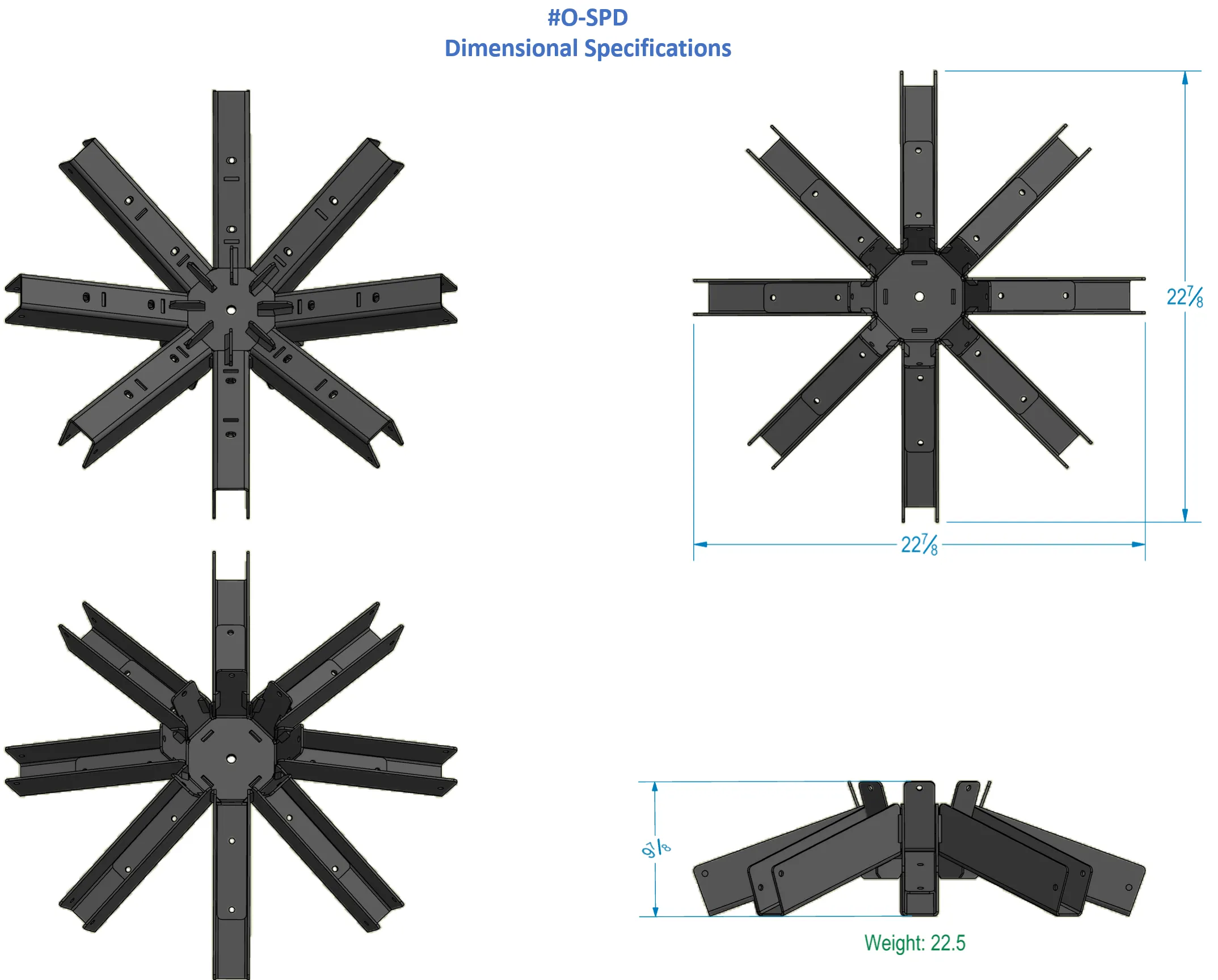 DIY Heavy Duty Iron 8-Way Octagon Spider Bracket