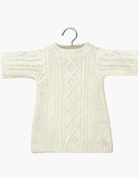 Doll Clothing: Gaby dress in ecru cable knit