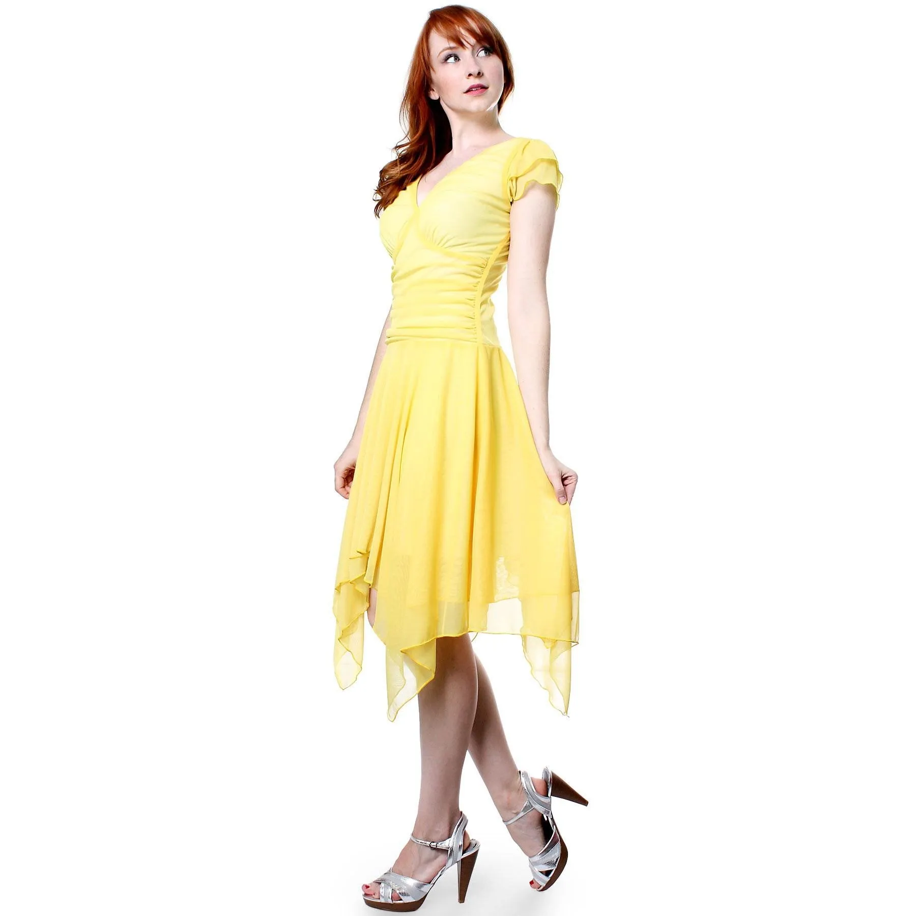 Double Layers Asymmetrical Handkerchief Skirt Dress- More Colors!