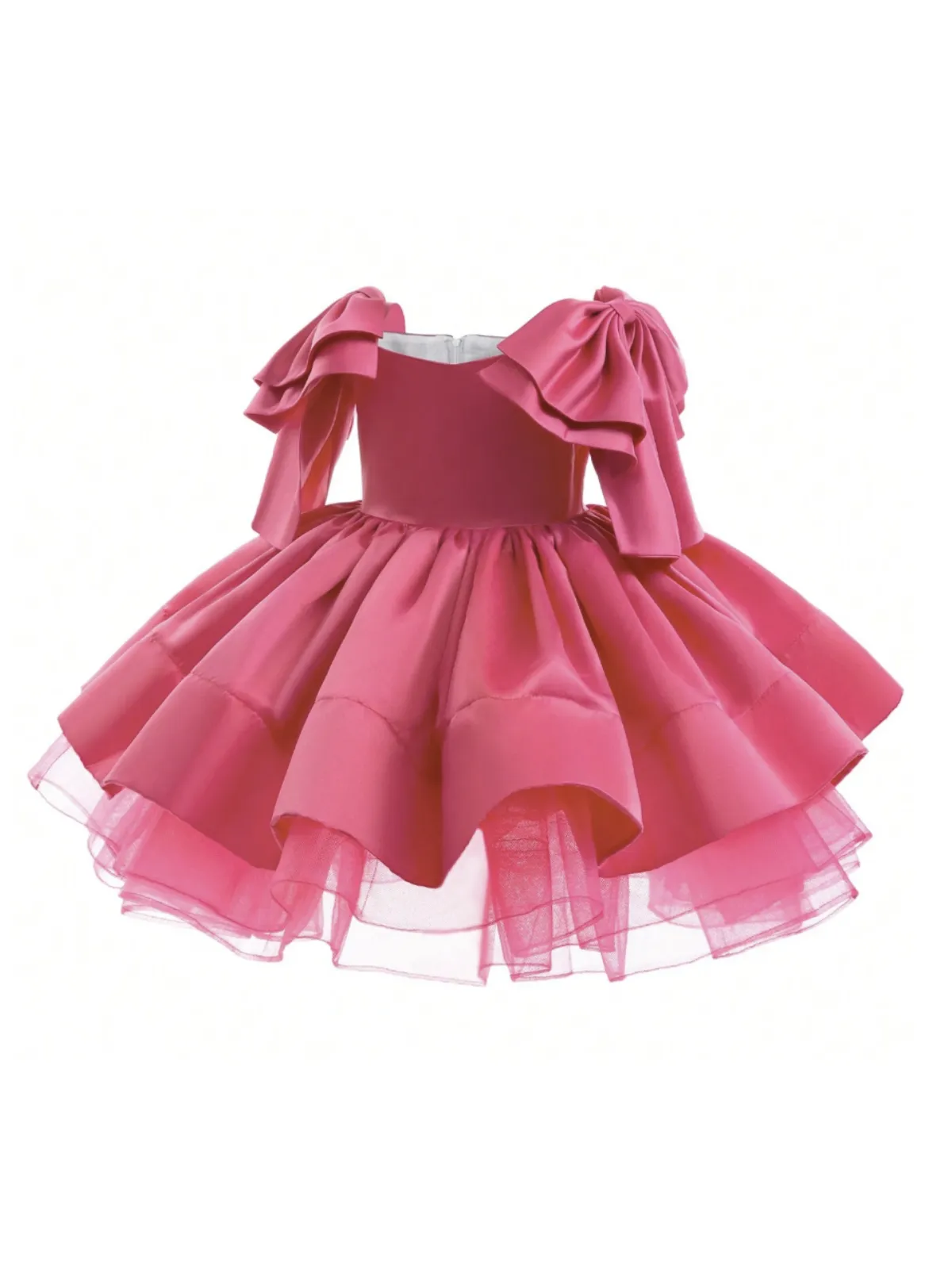 Elegant Tutu Princess Dresses with Layered Skirt and Ruffle Sleeves