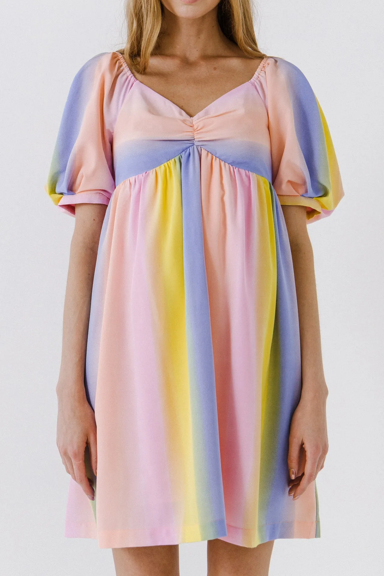 English Factory - Multi Color Stripe Babydoll Dress