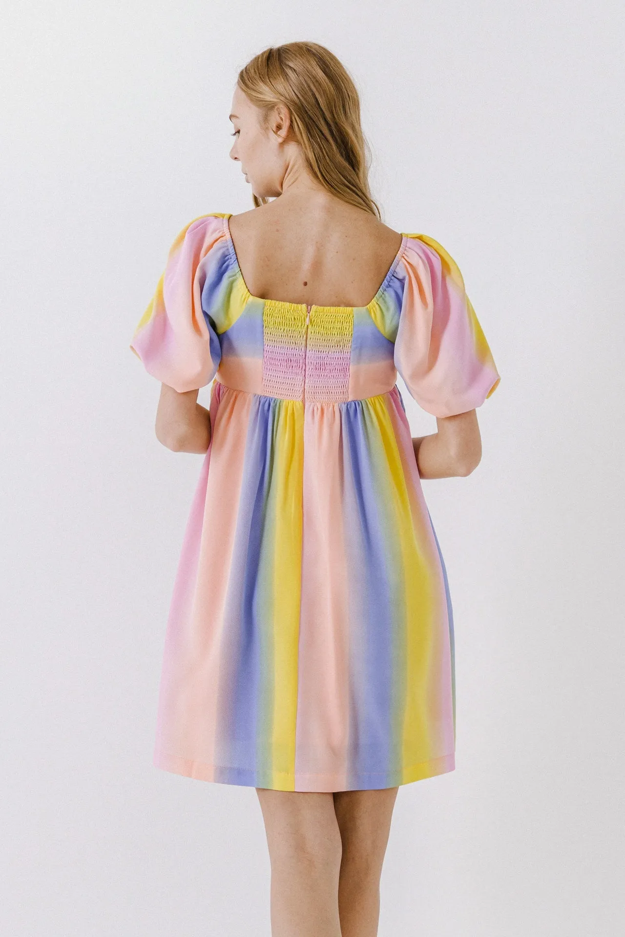 English Factory - Multi Color Stripe Babydoll Dress