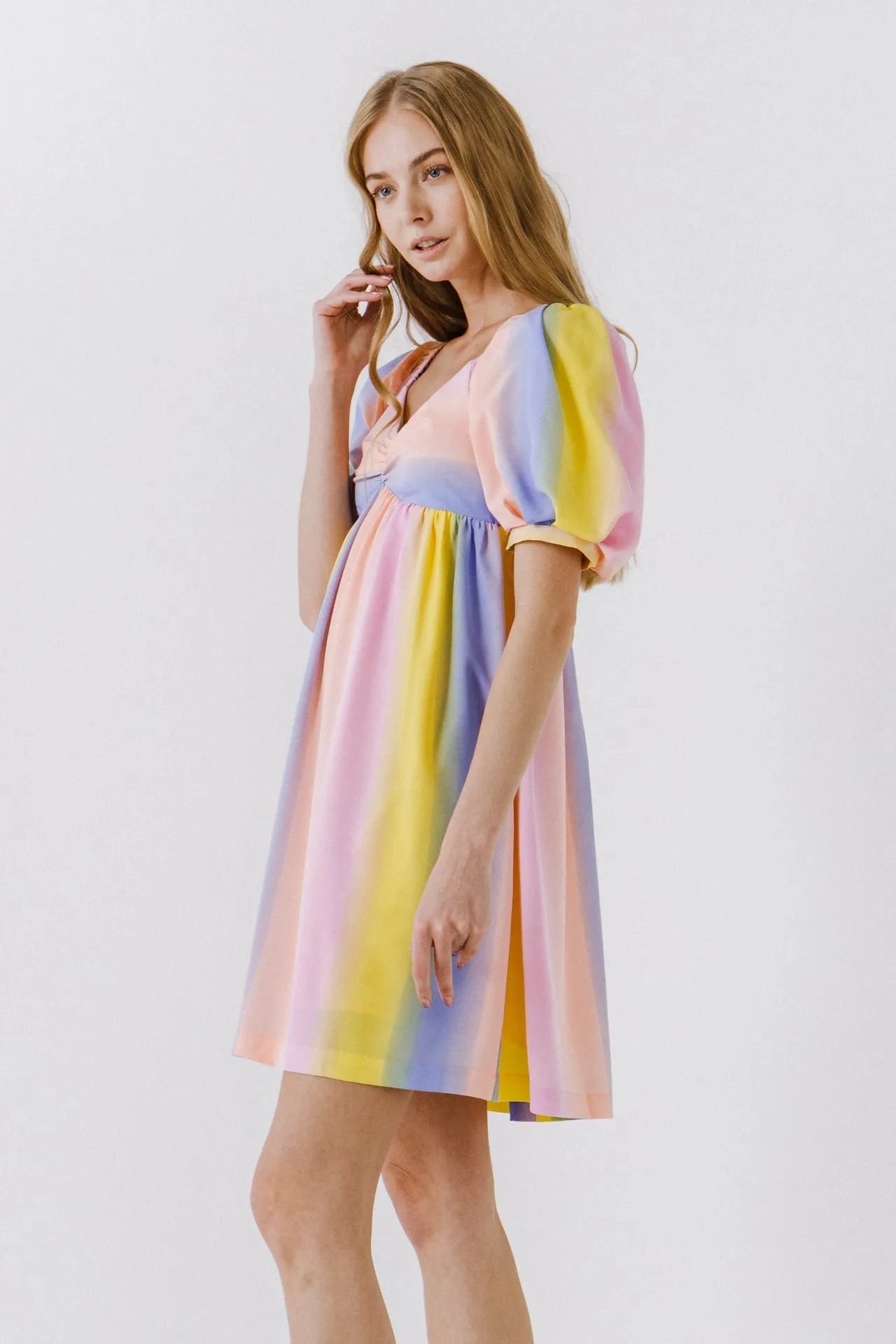 English Factory - Multi Color Stripe Babydoll Dress