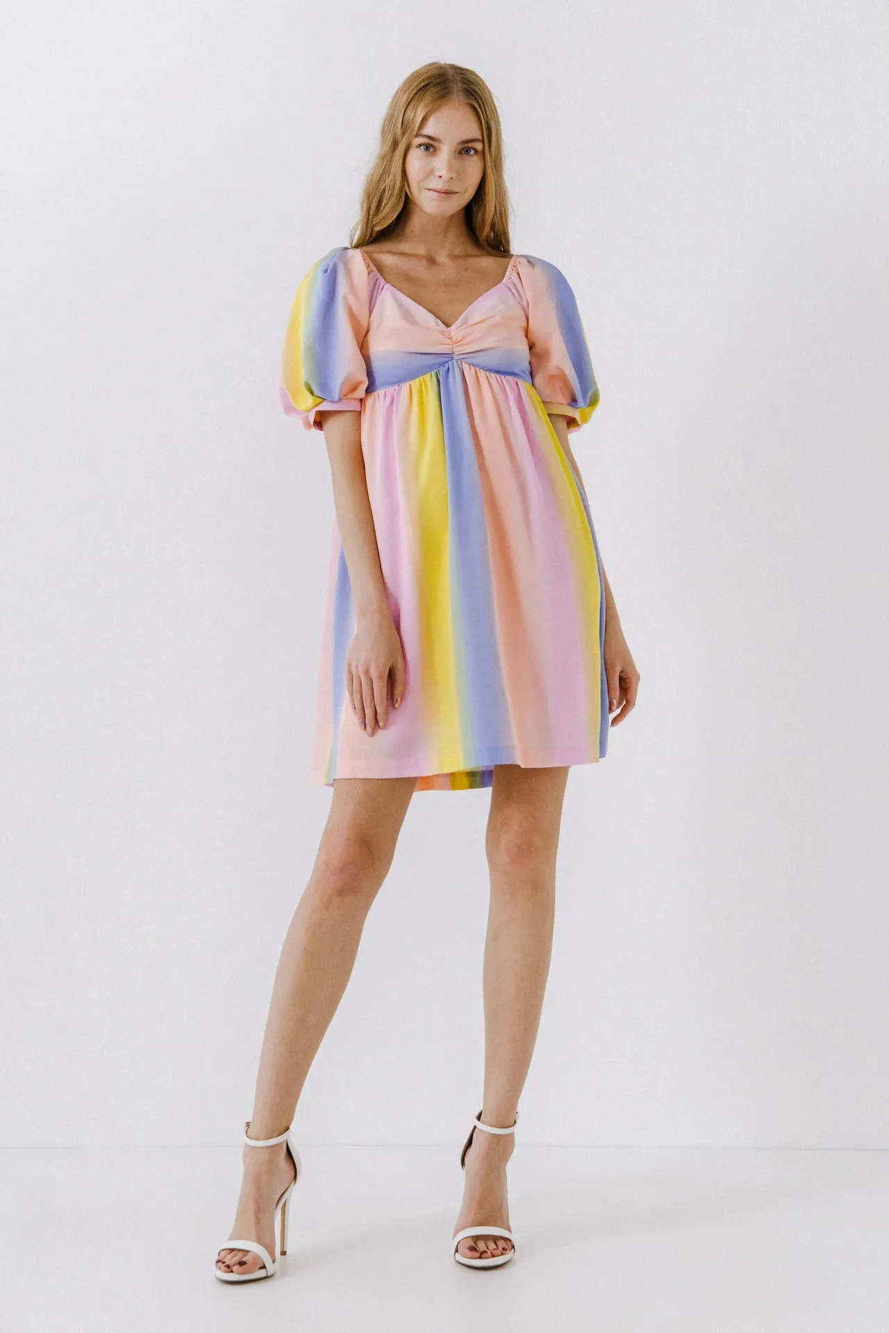 English Factory - Multi Color Stripe Babydoll Dress