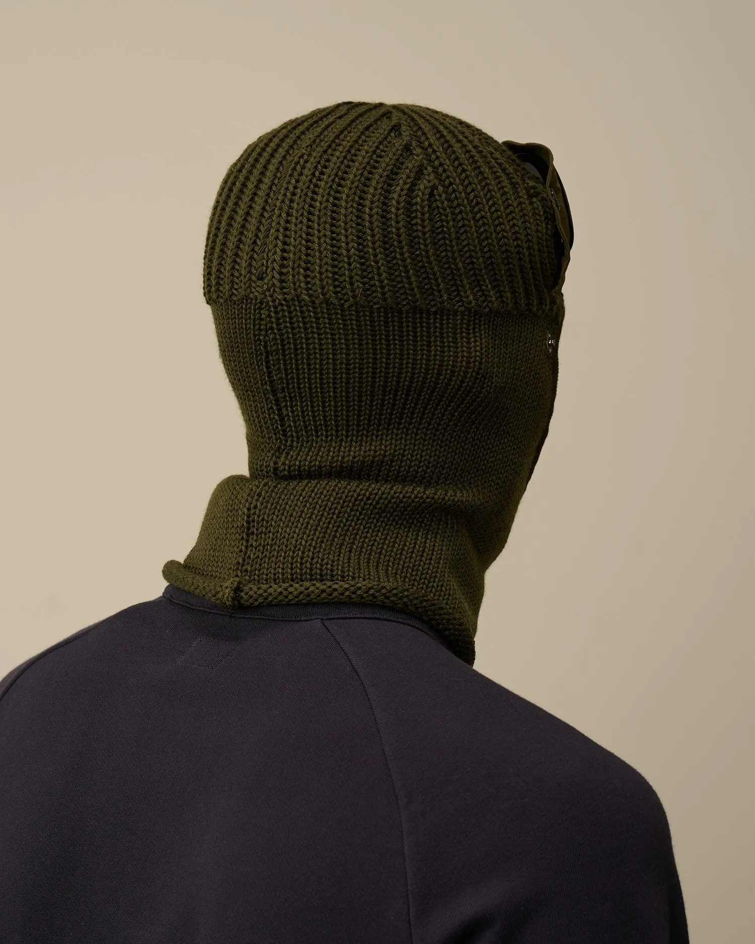 Extra Fine Merino Wool Goggle Balaclava - IVY GREEN