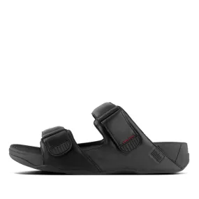 FitFlop Gogh Moc Leather Slides Black