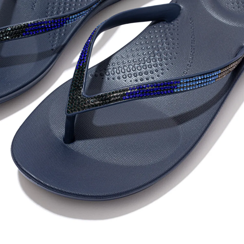 FitFlop iQushion Ombre Sparkle Thongs Navy