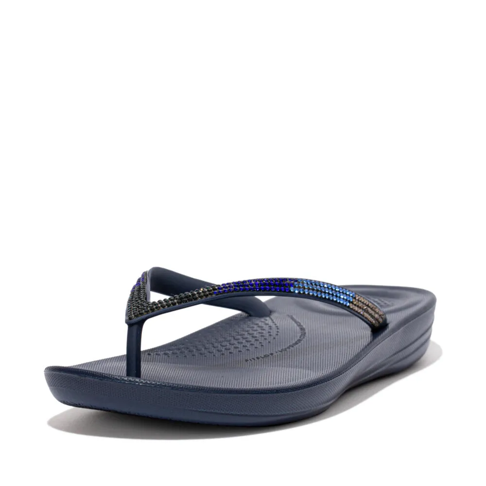 FitFlop iQushion Ombre Sparkle Thongs Navy